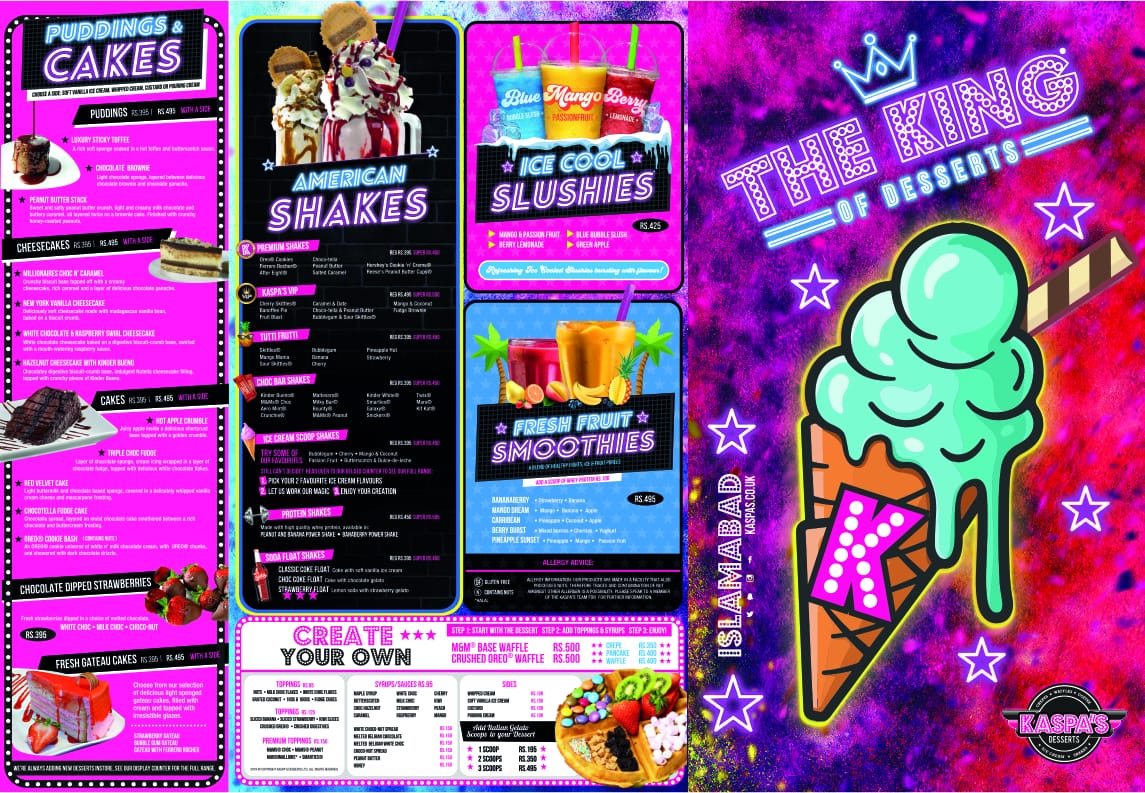 Menu Kaspas Pakistan